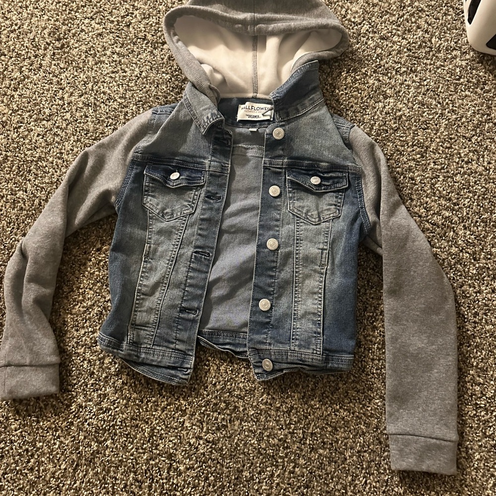 Love Blue and Gray Kids Denim Jacket
